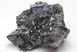 Purple Cubic Fluorite Crystals on Sphalerite - Elmwood Mine #208831-1